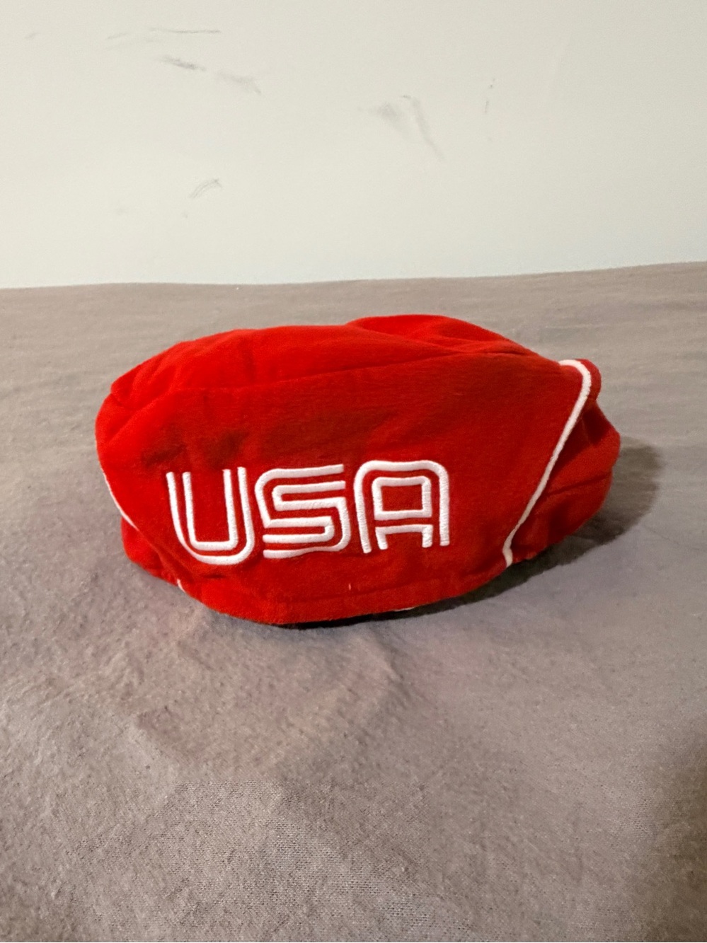 Vintage Team USA Torino by Roots 2006 Olympics adjustable red fleece beret. EUC